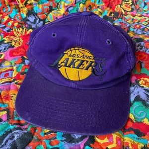 Vintage Los Angeles Lakers NBA Twins Snap Back Flat Brim Hat